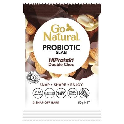 Go Natural Probiotic Slab HiProtein Double Choc Bar 50g X 10
