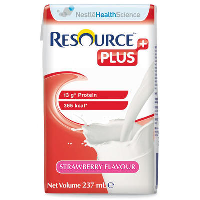 Resource PLUS草莓味高蛋白高能量飲料 237ml/24 （主要針對厭食癥/老年營養/蛋白質熱量營養不良）