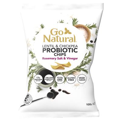 Go Natural Lentil & Chickpea Probiotic Chips Rosemary Salt & Vinegar Flavour 100g X 5