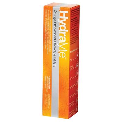 Hydralyte 電解質橙味泡騰片 20片 （適合遊客/成人運動性脫水/過量飲酒引起的脫水）