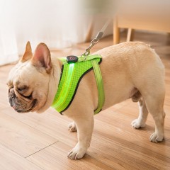 狗狗USB充電LED發光背心式牽引繩