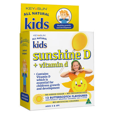 Key Sun  兒童補充維生素D棒棒糖  X 12支 （奶油味   2歲以上） 不含糖精