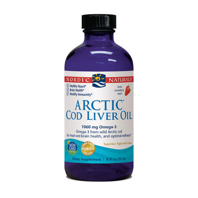 Nordic NatUrals Arctic Cod Liver Oil Strawberry Flavour 237ml