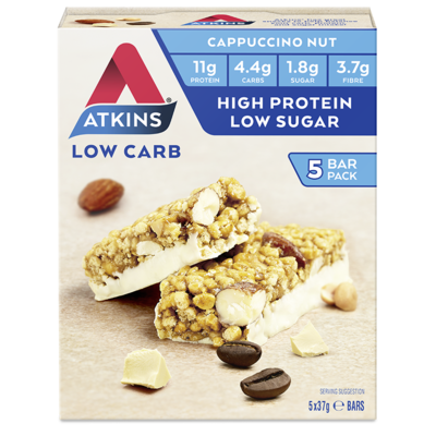 AtKins 阿特金斯 營養代餐能量棒 5*37g/支（卡布奇諾堅果味）