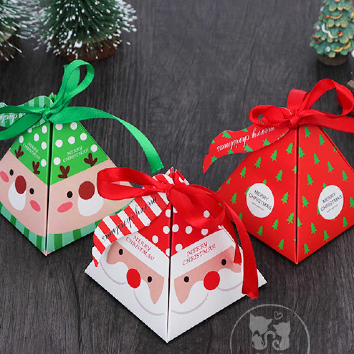 韓國風創意聖誕糖果三角形包裝盒