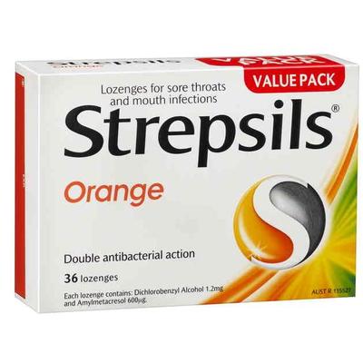 Strepsils 使立消 咽炎含片 36片 （香橙味）
