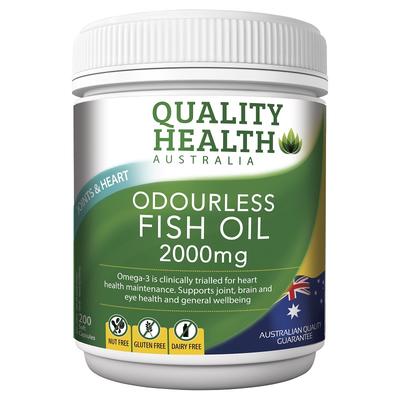 Quality Health Odourless Fish Oil 2000mg X 200