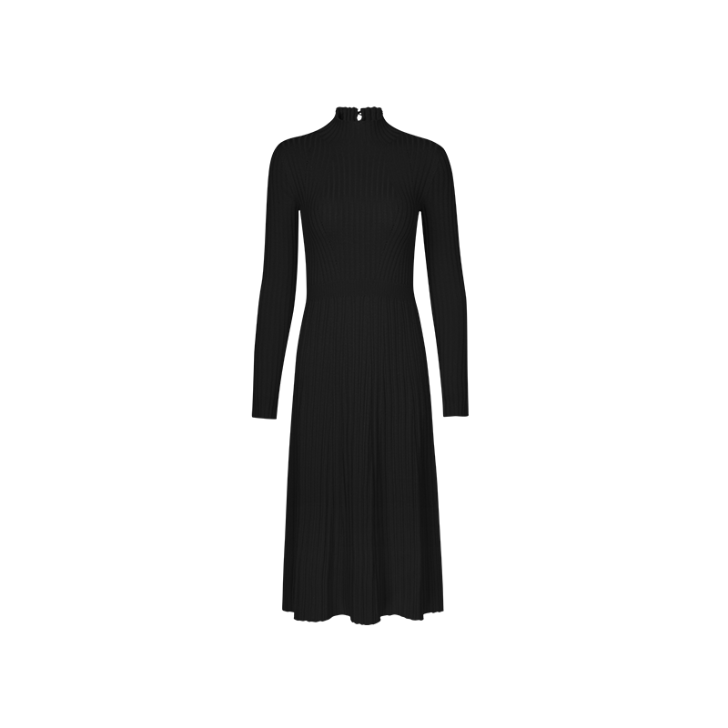三維立體編織，女式一體無縫純羊毛連衣裙
