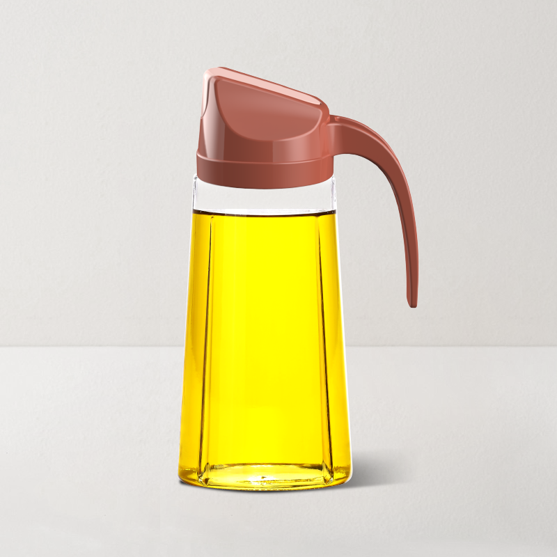 傾斜開蓋單手操作 北歐雙色玻璃調味瓶油瓶