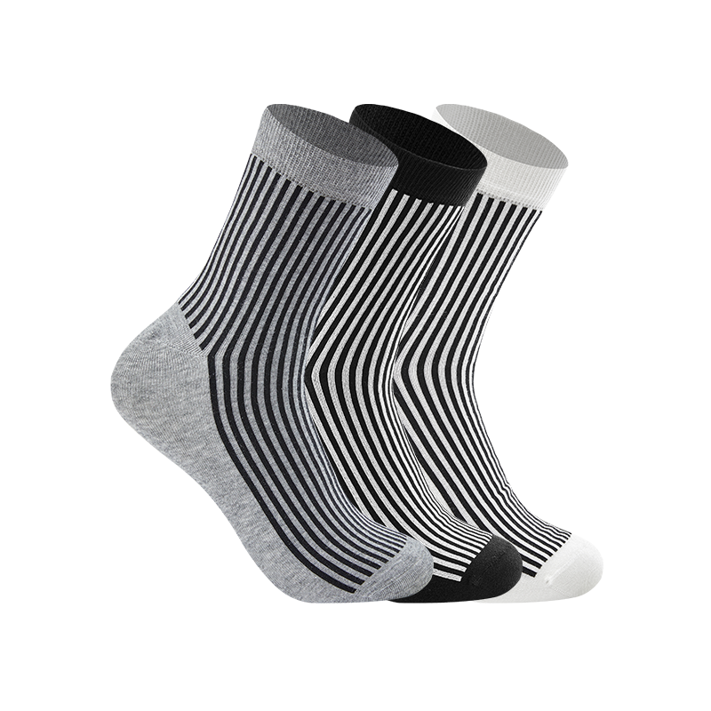 男式條紋組合中筒襪
