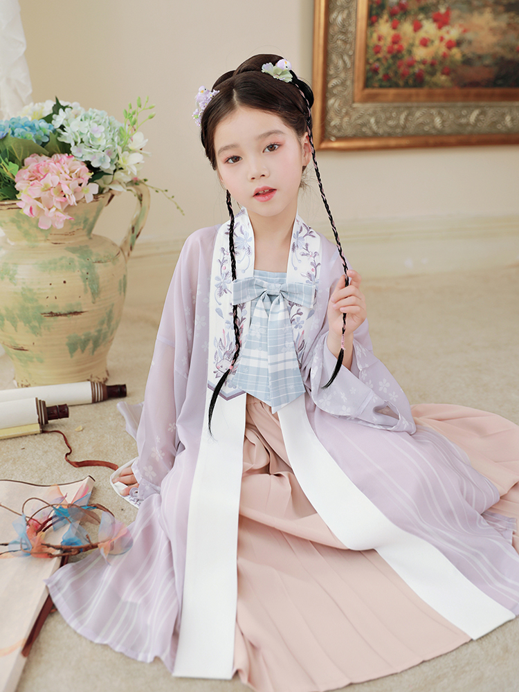 小海兔套裝中國風宋制兒童漢服親子裝
