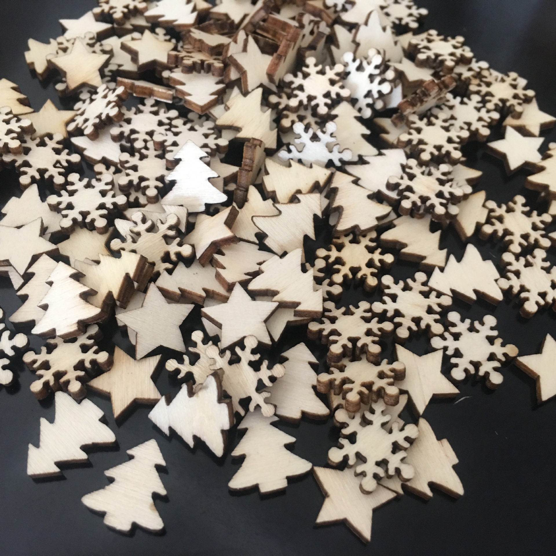 聖誕裝飾小飾品 環保木片 聖誕貼片