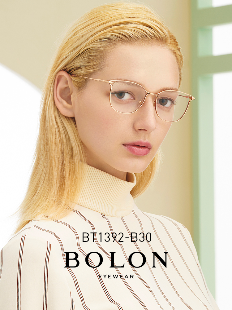 BOLON暴龍近視眼鏡貓眼光學架β鈦金屬眼鏡架眼鏡框女BT1392