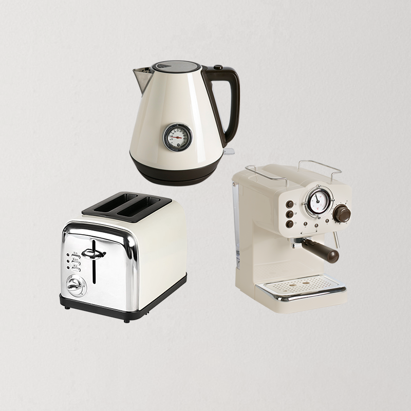 復古電器3件組合咖啡機+吐司機+電熱水壺
