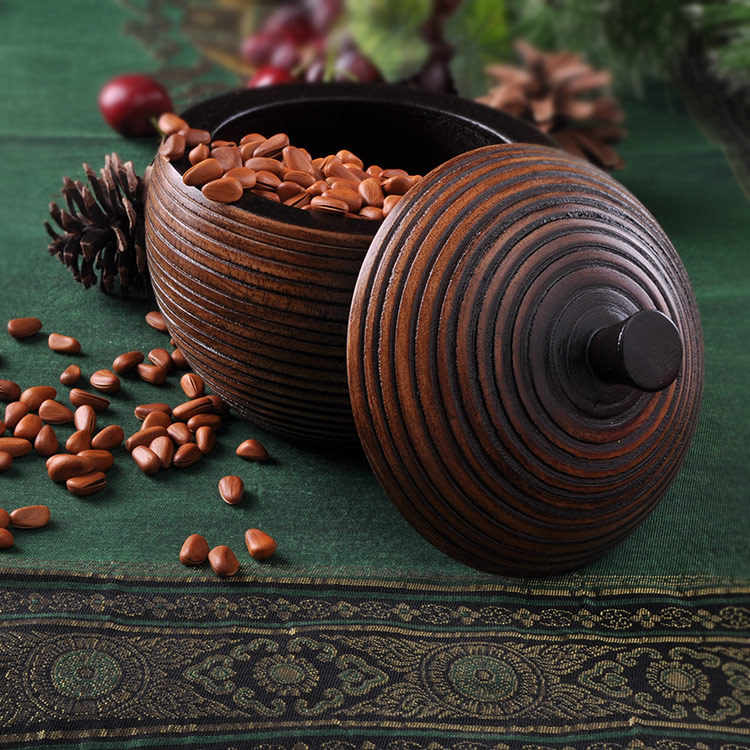 泰國工藝品 茶葉盒木質家居茶葉罐仿古儲物盒