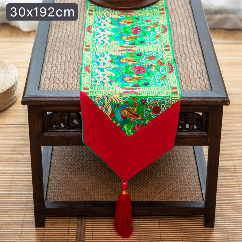 中式刺繡桌旗