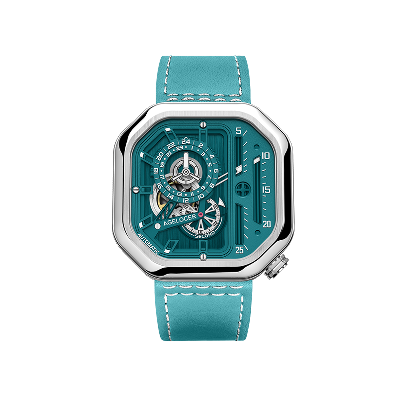 瑞士手錶女士鏤空方形機械錶