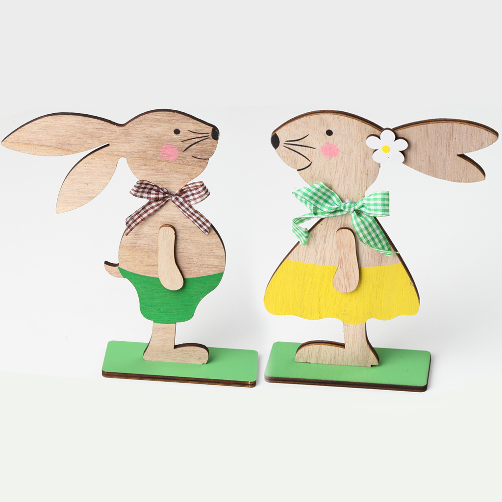 復活節木質工藝品兔子北歐風格創意家居