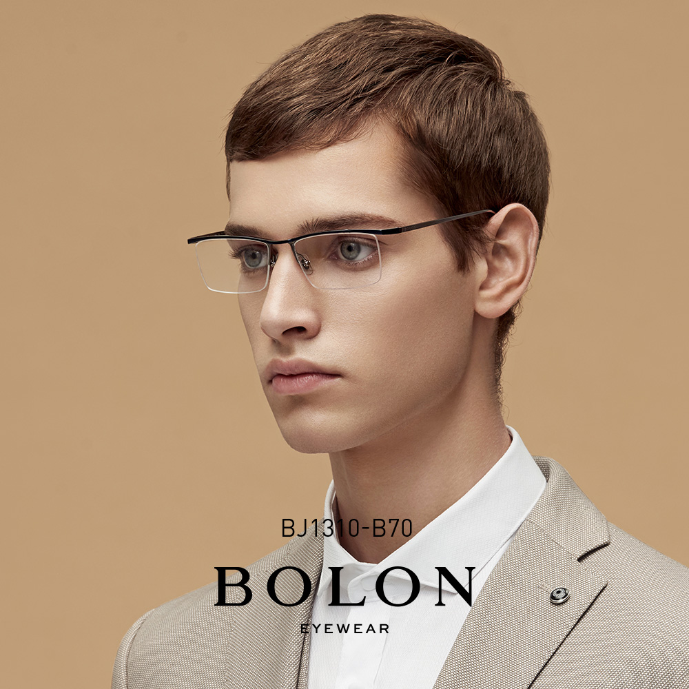BOLON暴龍新款鈦金屬方形光學鏡男經典商務近視眼鏡框架BJ1310