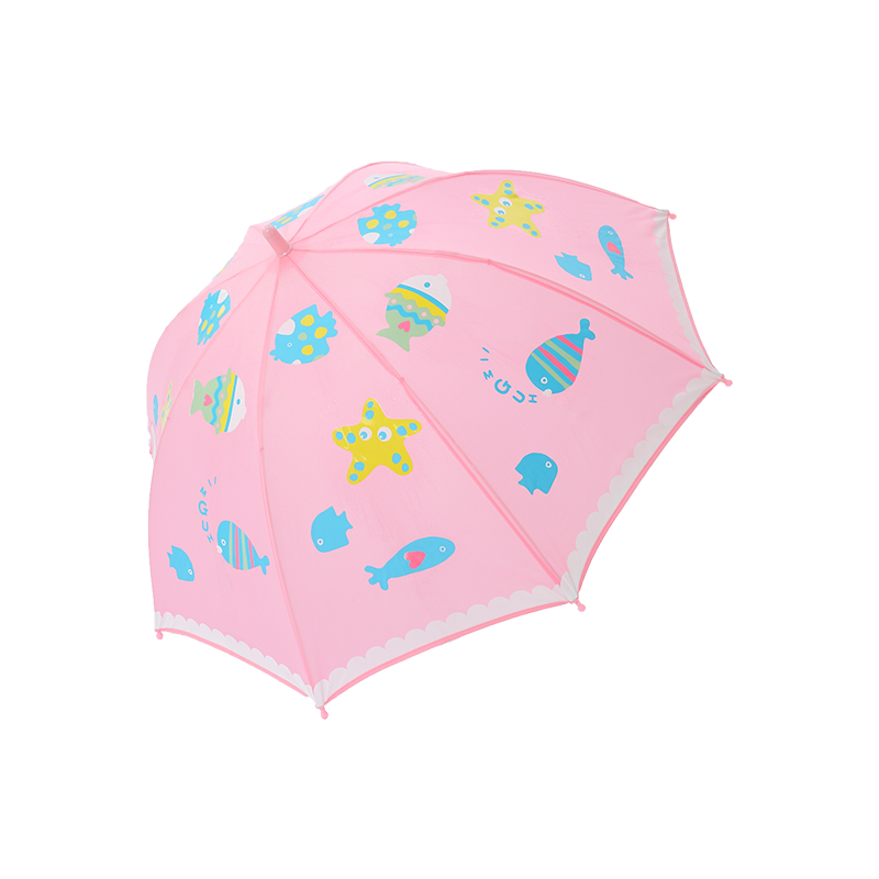 愛上下雨天，兒童萌趣長柄雨傘