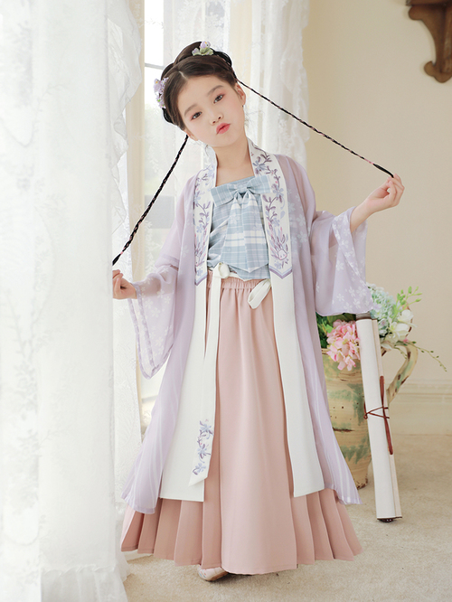 小海兔套裝中國風宋制兒童漢服親子裝