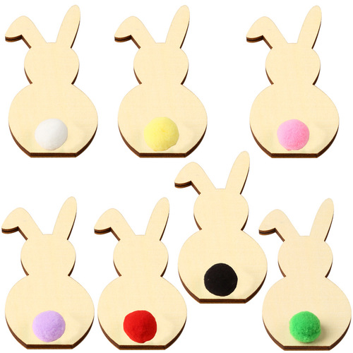 木質工藝品春季兔子擺飾 DIY復活節擺件