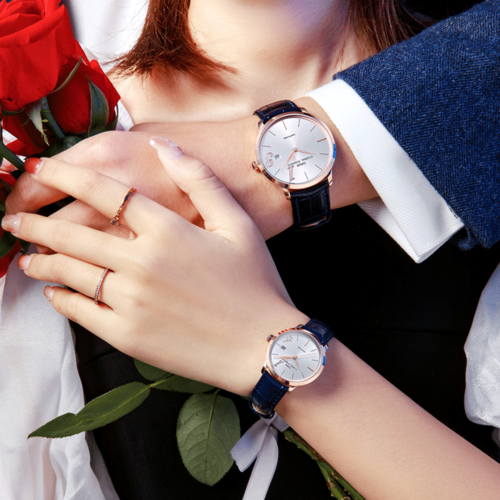 日本進口機芯 一生一世真皮情侶腕錶對錶