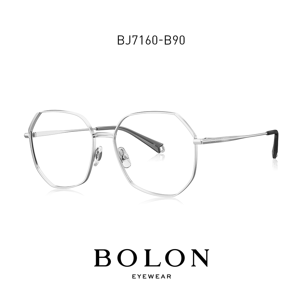 BOLON暴龍近視眼鏡多邊形眼鏡框金屬眼鏡架可配防藍光鏡片BJ7160
