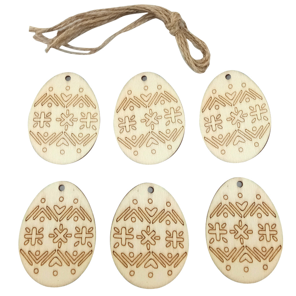 歐美木質復活節居家裝飾DIY彩蛋小掛件