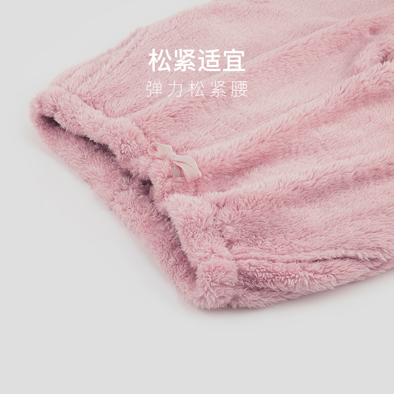 女式中國風盤扣珊瑚絨家居套裝