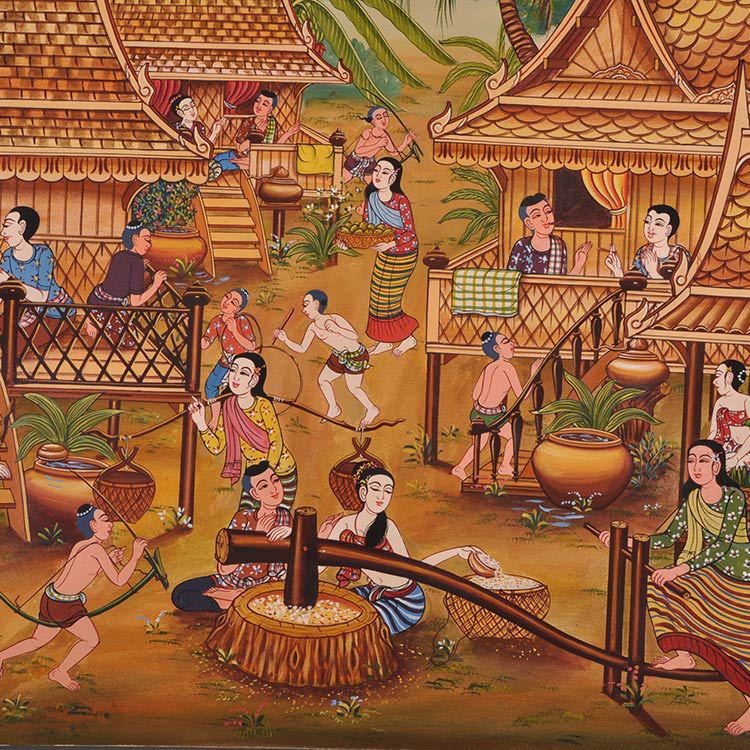 泰國金箔裝飾畫 手工柚木 金箔 人物掛板