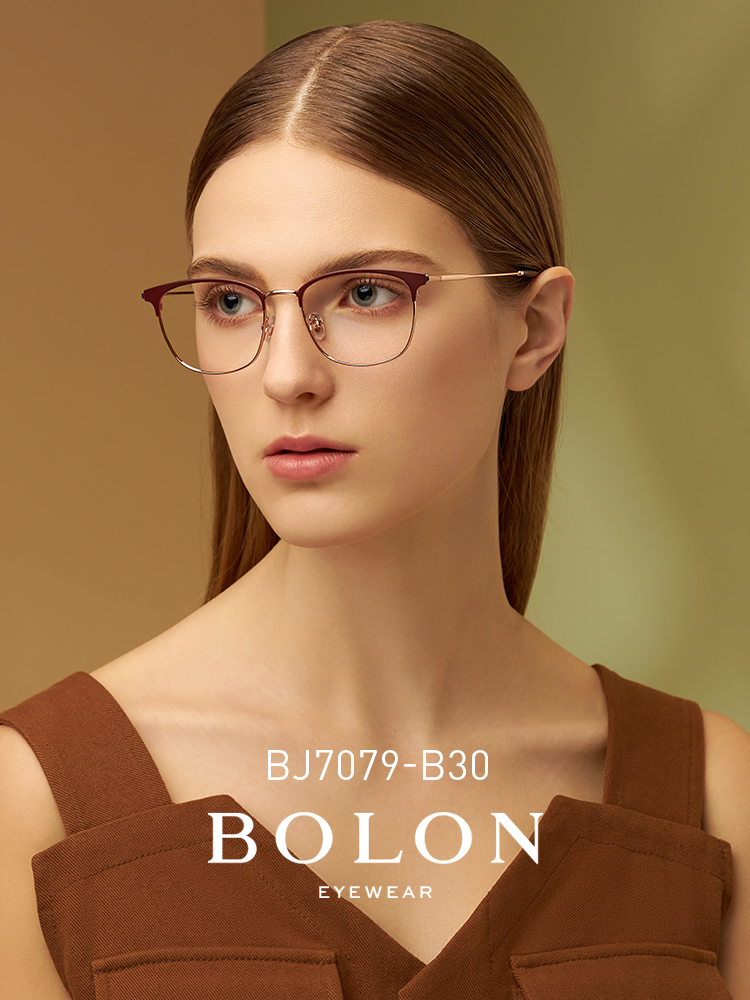 BOLON暴龍新品光學鏡潮流D形眼鏡框架女金屬框眼鏡BJ7079