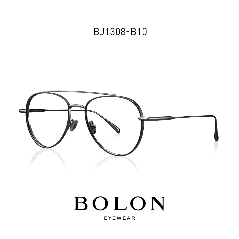 BOLON暴龍光學鏡鈦金屬男女防藍光近視鏡個性雙樑眼鏡框架BJ1308