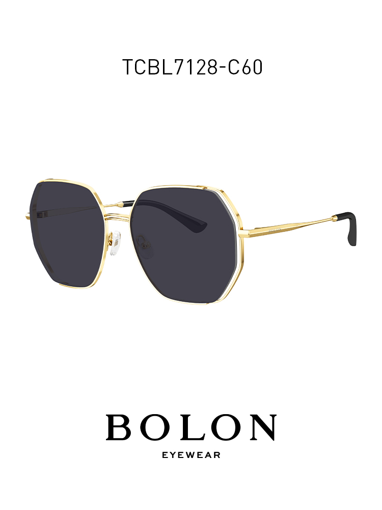 BOLON暴龍2021新品近視太陽眼鏡金屬偏光大框墨鏡女TCBL7128