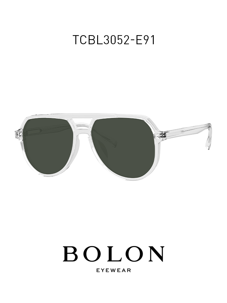 BOLON暴龍2021新品近視太陽眼鏡雙樑偏光飛行員框墨鏡男TCBL3052