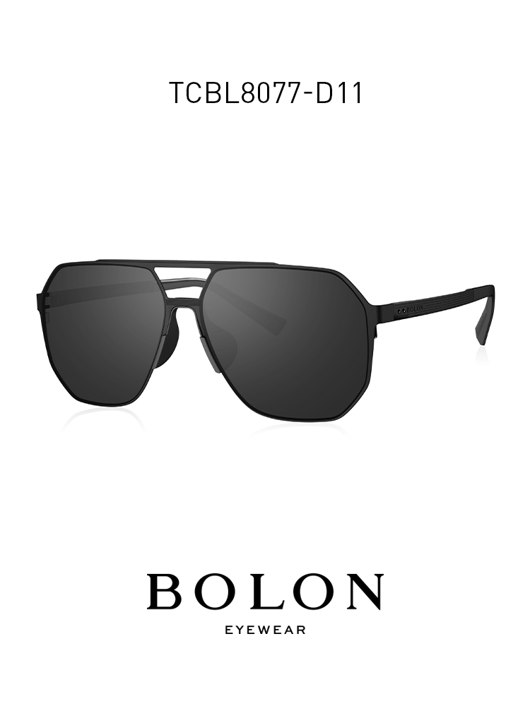 BOLON暴龍2021新品近視太陽眼鏡男士偏光飛行員框墨鏡TCBL8077
