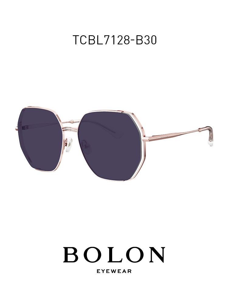 BOLON暴龍2021新品近視太陽眼鏡金屬偏光大框墨鏡女TCBL7128