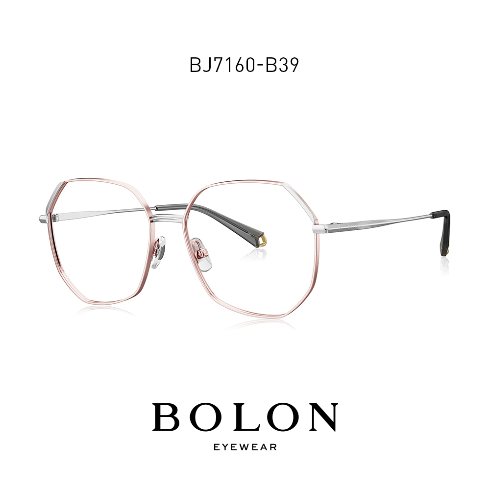 BOLON暴龍近視眼鏡多邊形眼鏡框金屬眼鏡架可配防藍光鏡片BJ7160