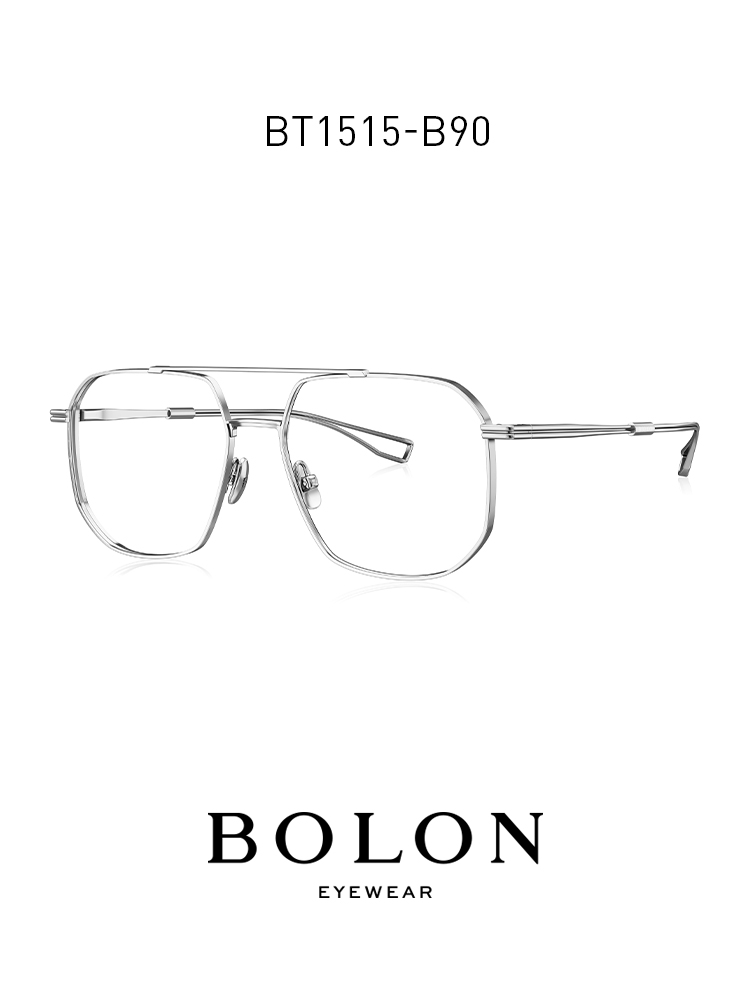 BOLON暴龍近視眼鏡β鈦材質眼鏡架雙樑飛行員款眼鏡框男女BT1515