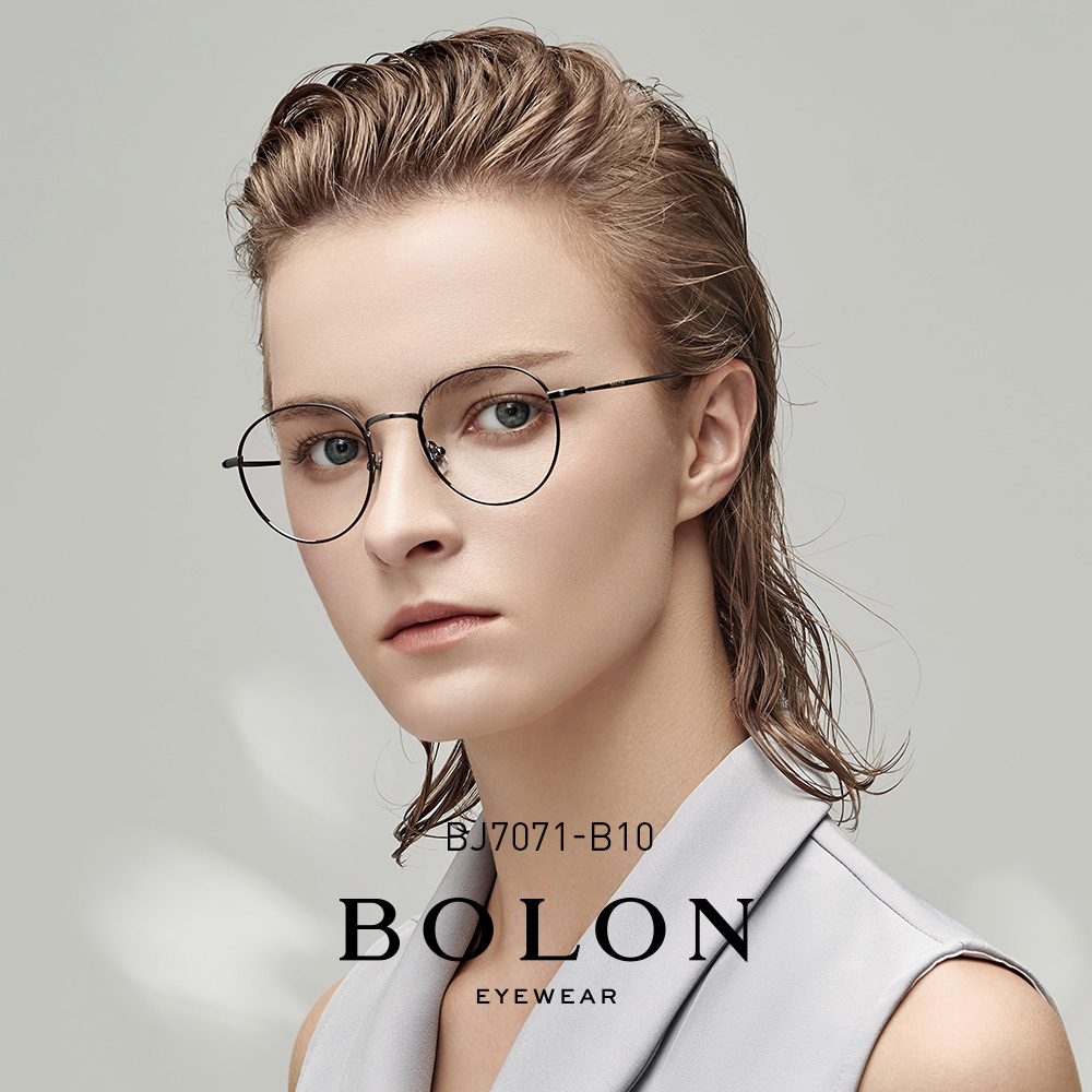 BOLON暴龍新款光學鏡潮流金屬圓形復古近視眼鏡框架男女BJ7071