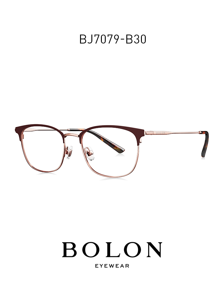 BOLON暴龍新品光學鏡潮流D形眼鏡框架女金屬框眼鏡BJ7079