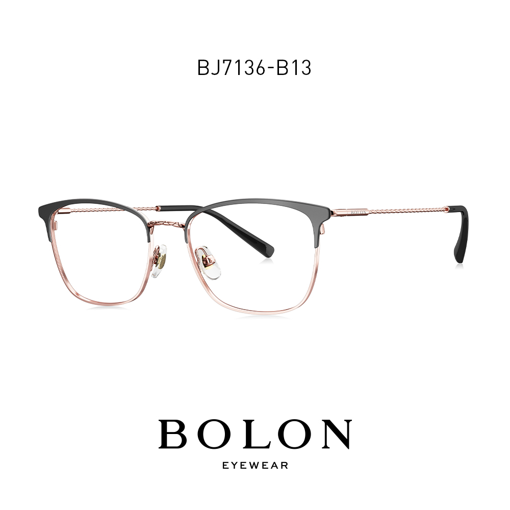 BOLON暴龍近視眼鏡復古貓眼鏡框金屬眼鏡架光學鏡女BJ7136