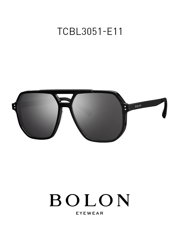 BOLON暴龍2021新品近視太陽眼鏡雙樑偏光飛行員框墨鏡男TCBL3051