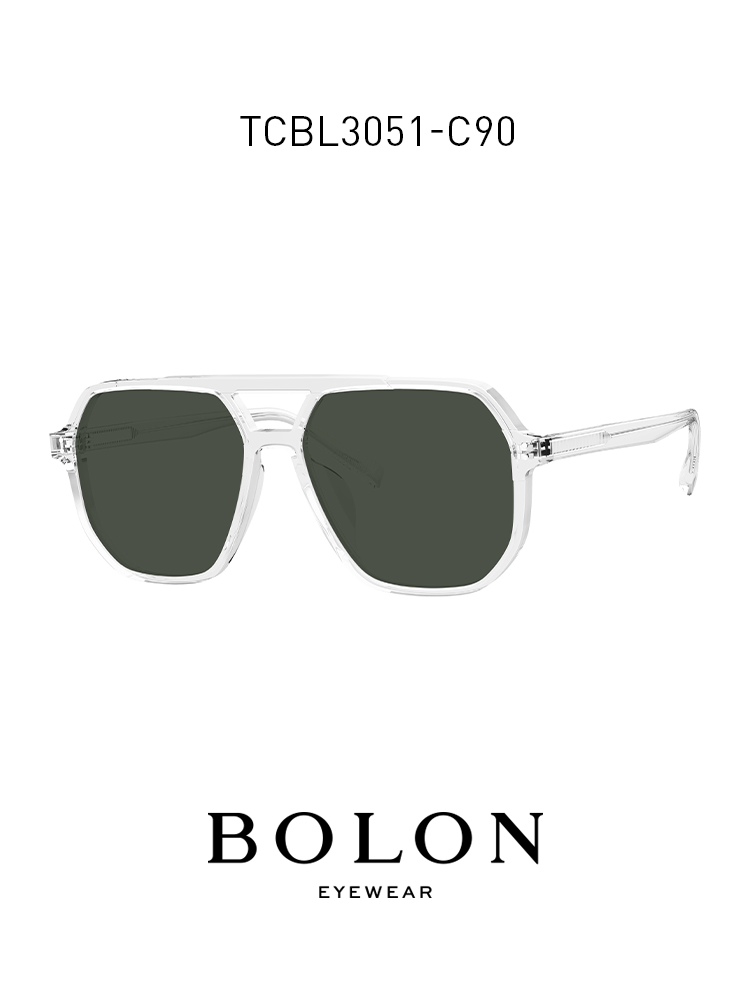 BOLON暴龍2021新品近視太陽眼鏡雙樑偏光飛行員框墨鏡男TCBL3051