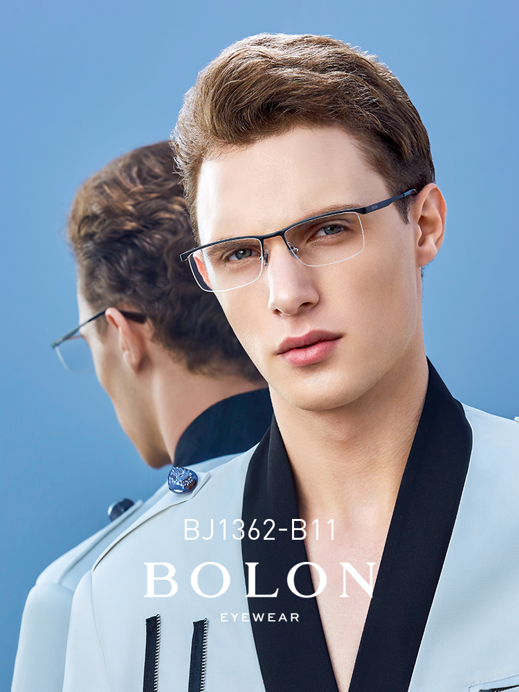 BOLON暴龍新款光學鏡框方形鈦金屬框眼鏡商務近視鏡BJ1362