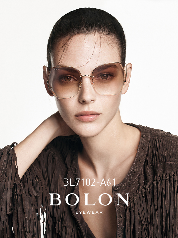 BOLON暴龍新款太陽鏡蝶形鑽石切割墨鏡金屬框潮眼鏡女BL7102