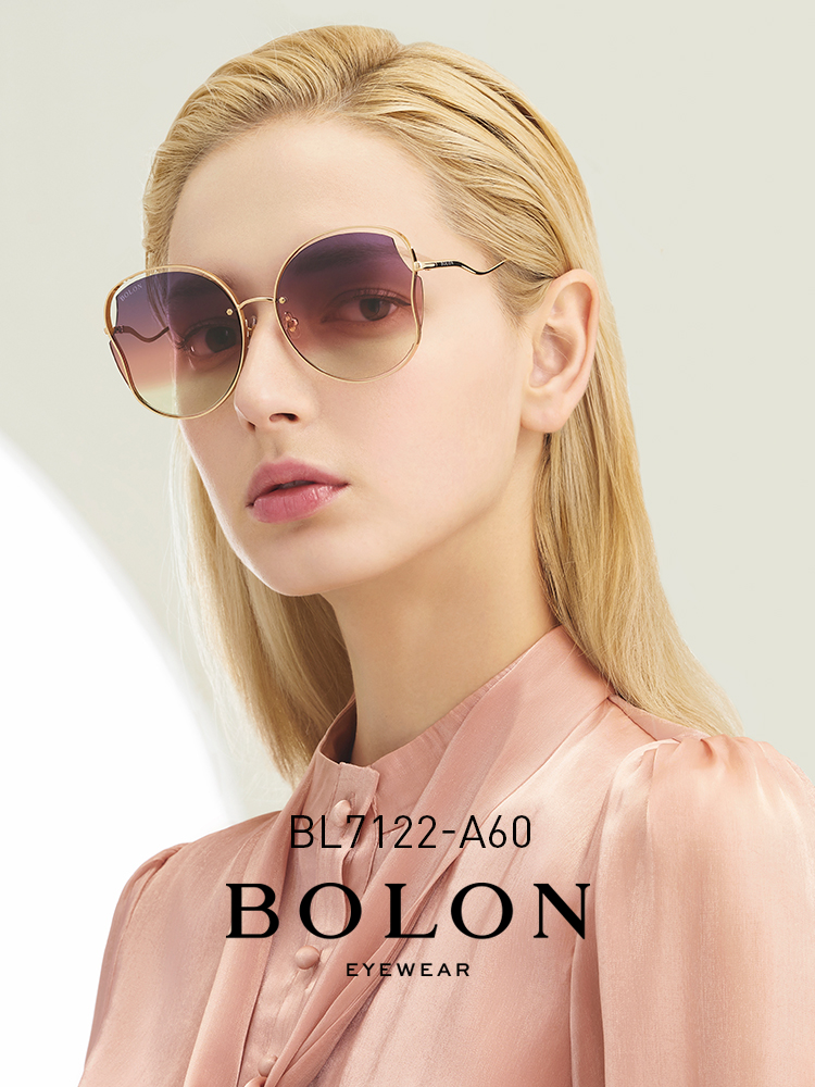 BOLON暴龍眼鏡新品金屬太陽鏡女款蝶形墨鏡BL7122