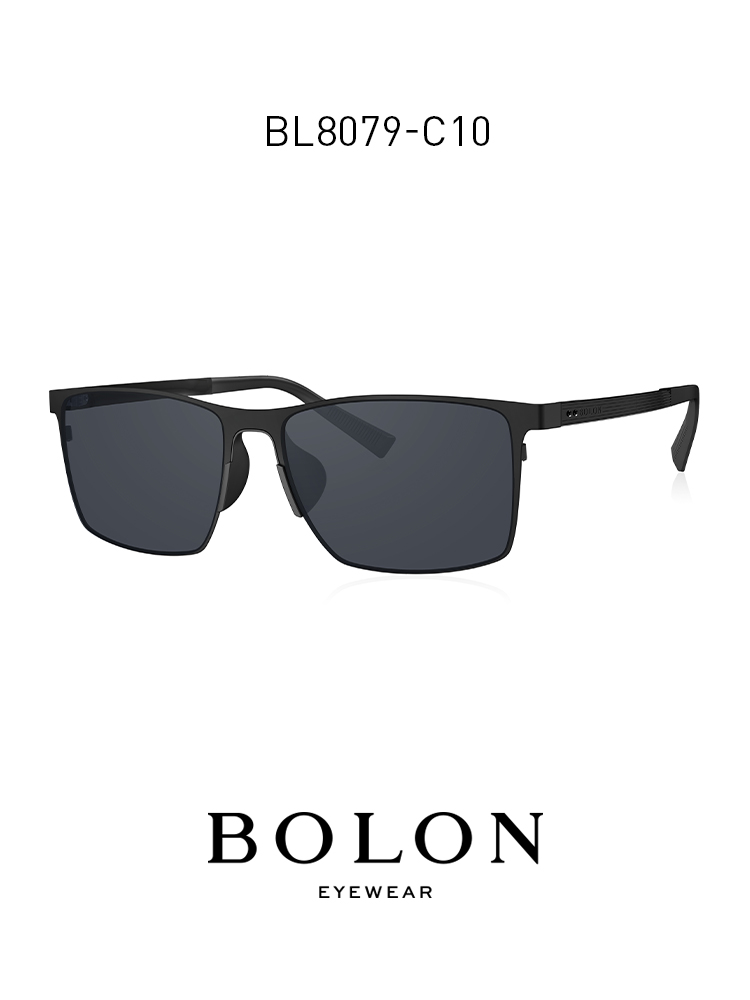BOLON暴龍眼鏡2021新品偏光太陽鏡男士質感鋁鎂方形墨鏡BL8079