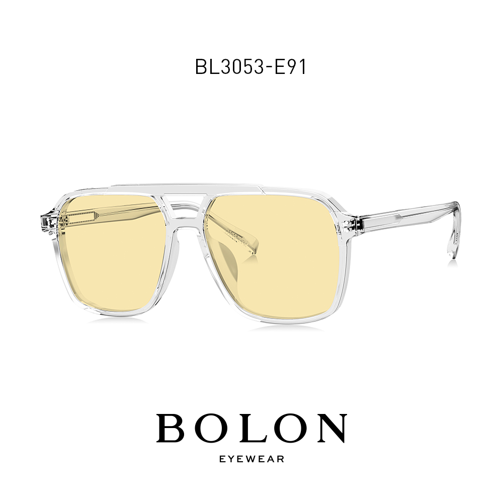 BOLON暴龍眼鏡2021新品板材太陽鏡男偏光雙樑飛行員框墨鏡BL3053