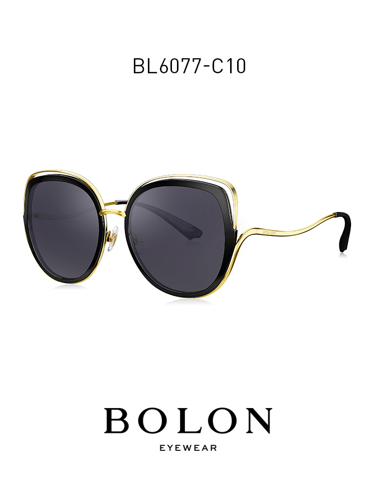BOLON暴龍新款蝶形偏光太陽鏡女潮流墨鏡時尚個性眼鏡BL6077